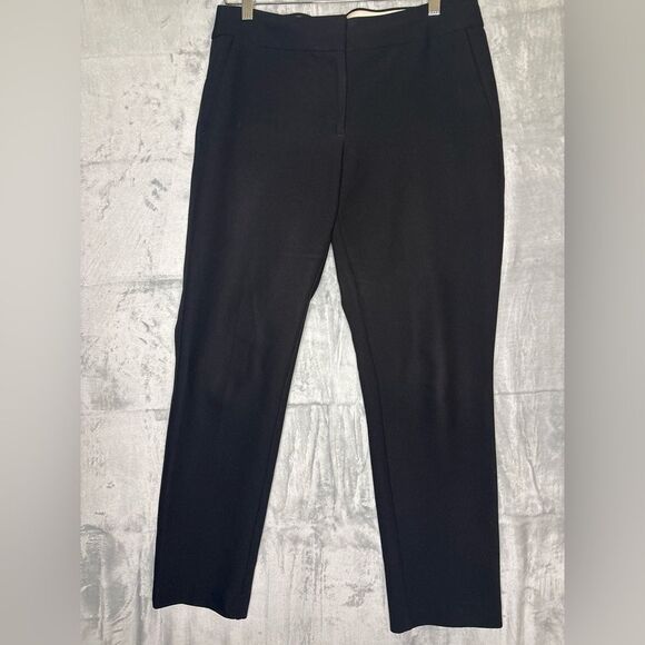 Loft Black Thick Polyester Blend Julie Ankle Trousers Size 6 - Picture 1 of 12